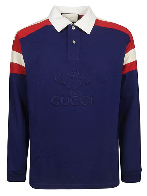 mens gucci long sleeve polo|gucci jersey t shirt.